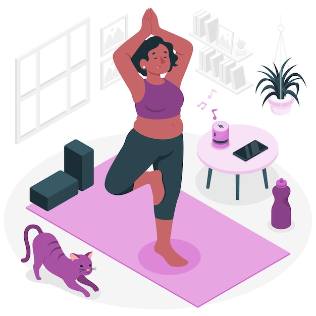 Free vector yoga practice concept illustration