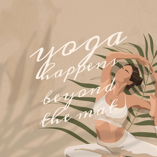 Free Vector yoga quote editable template vector yoga happened beyond the mat