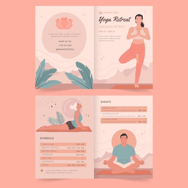 Yoga retreat brochure template