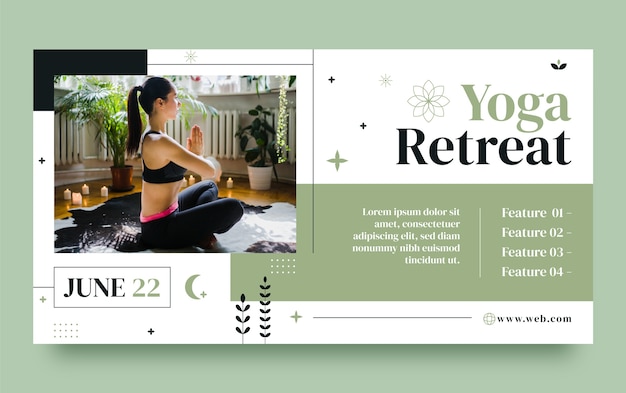 Free Vector yoga retreat  facebook post template