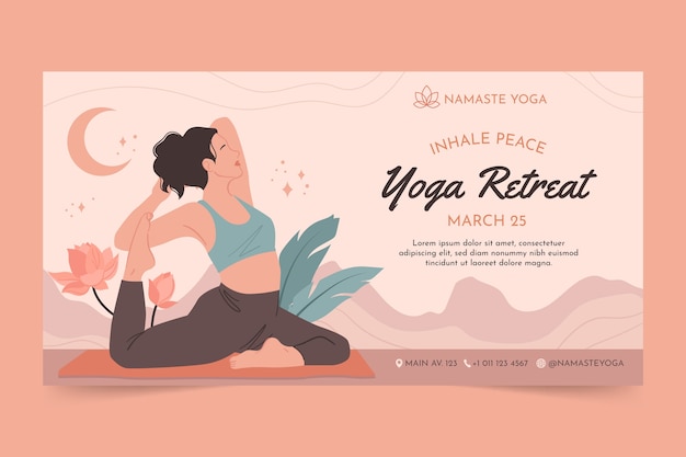 Yoga retreat  facebook template