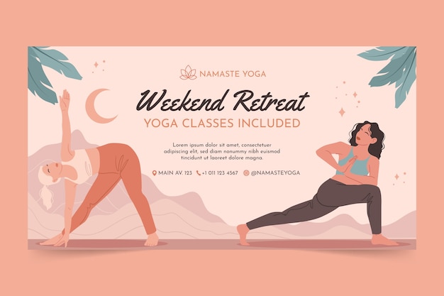 Yoga retreat  facebook template