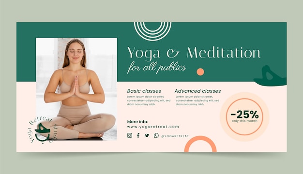 Free Vector yoga retreat template design