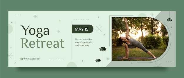 Free vector yoga retreat template design