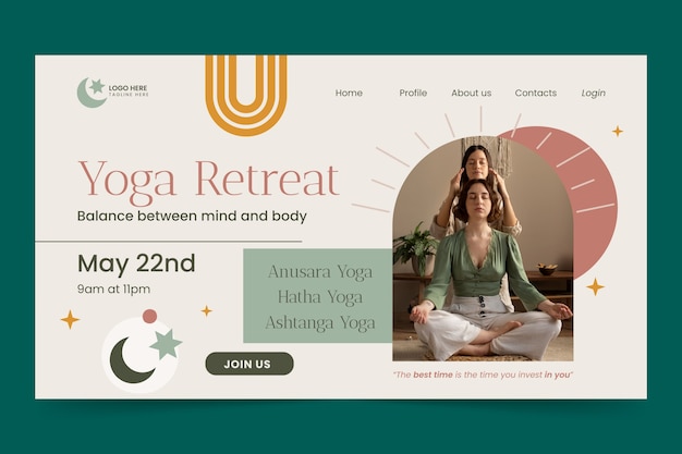 Free Vector yoga retreat template design