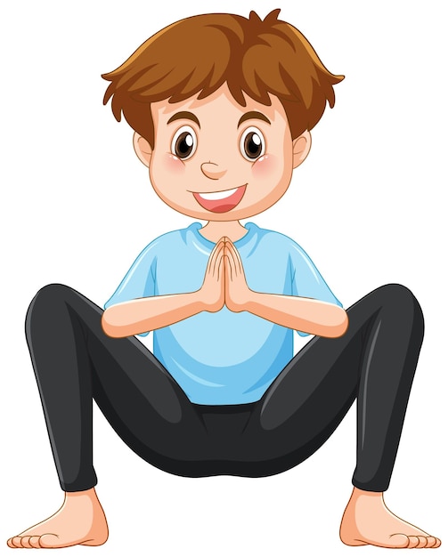 Free Vector yoga squat pose cartoon character