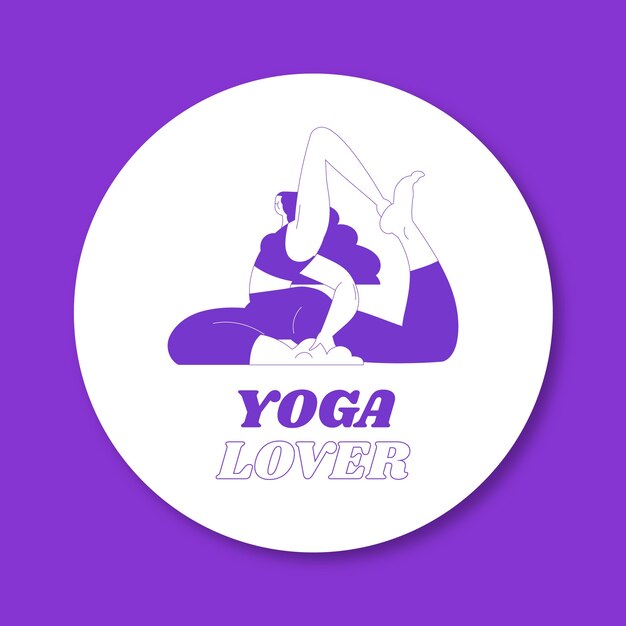 Yoga sticker template design