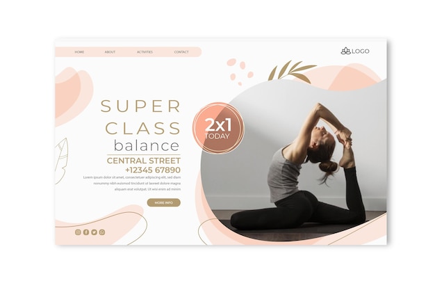 Yoga web template with photo