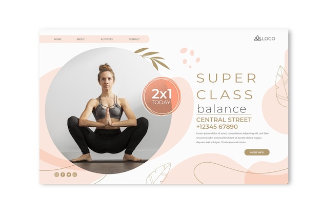 Yoga web template with photo