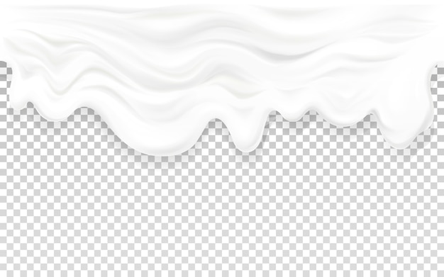 Free Vector yogurt flowing illustration of 3d milk or sour cream liquid wave 