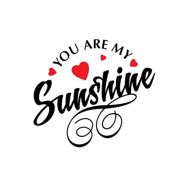 You are my sunshine typographic