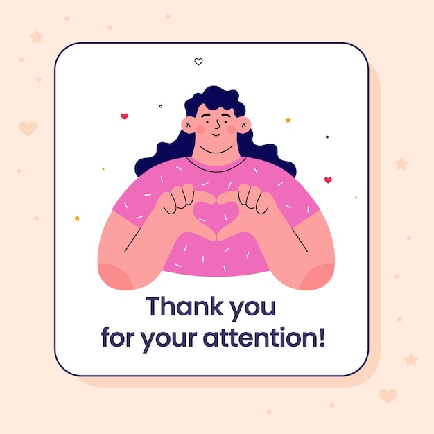 You for your attention sign illustration