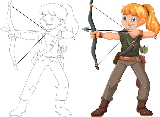 Free Vector young archer in action