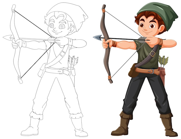 Free Vector young archer in action