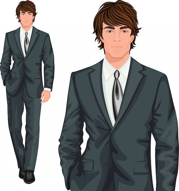 Young businessman standing character