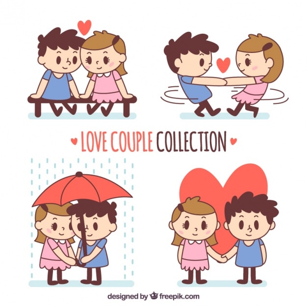 Free vector young couple having fun together