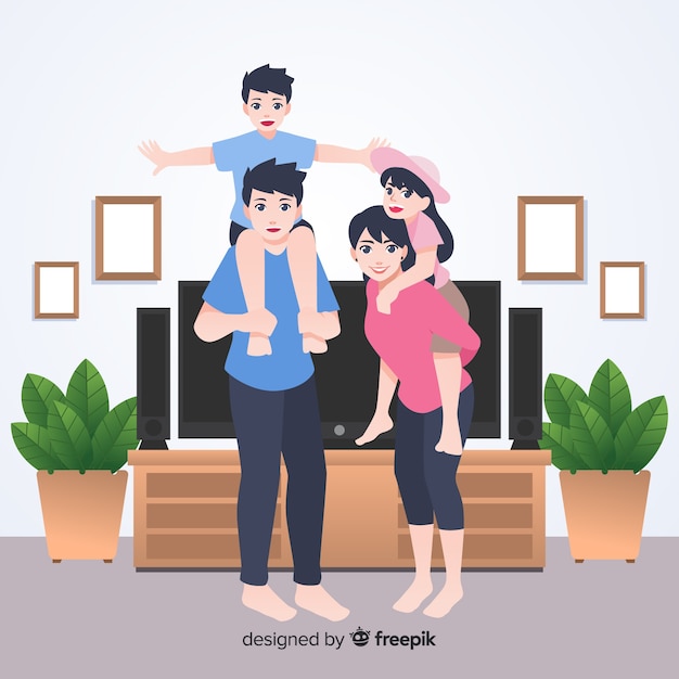 Young family at home concept