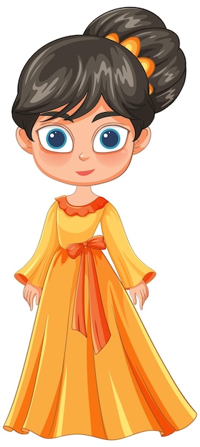 Free Vector young girl in orange dress