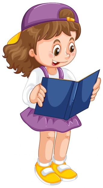 Young girl reading book