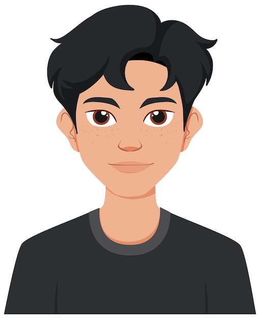 Free Vector young man in black shirt