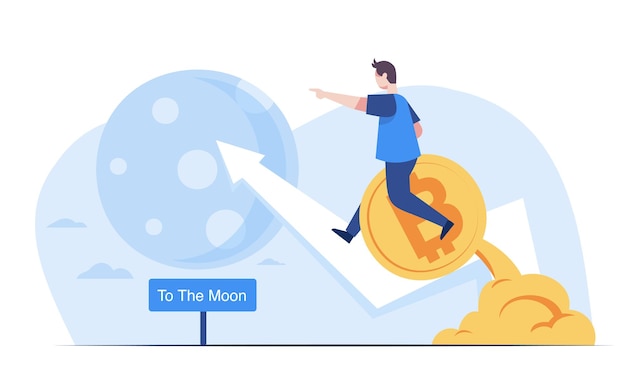 Free vector a young man buys speculative stocks and he speculates the market right the stock went up and he made a huge profit from the stock he bought vector illustration character flat design