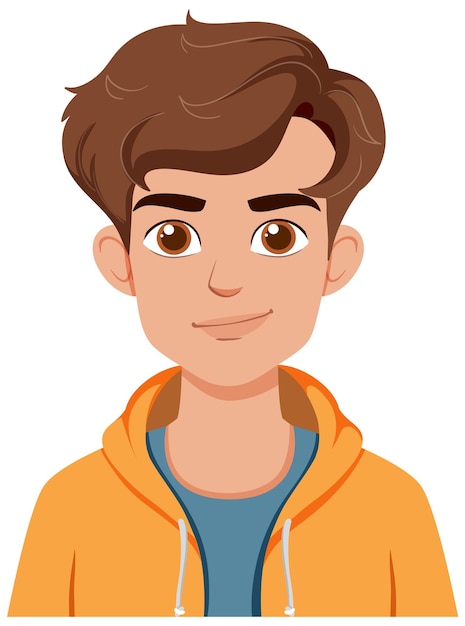 Young Man in Orange Hoodie