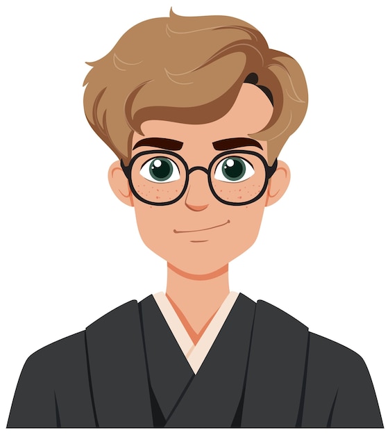 Free Vector young man with glasses avatar