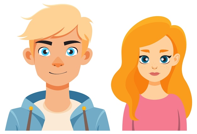 Young Man and Woman Illustration