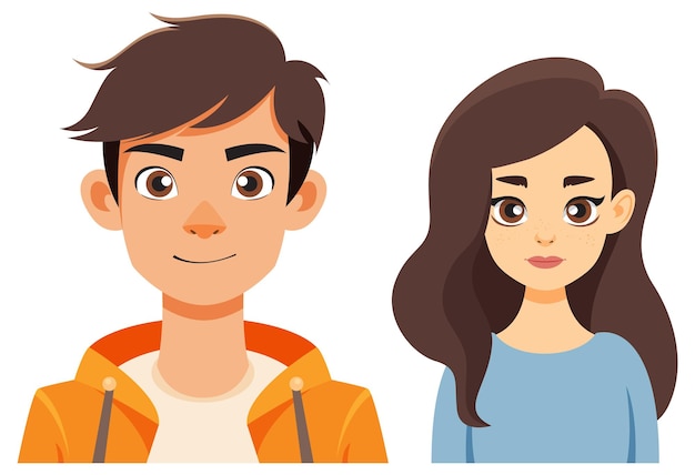 Young Man and Woman Illustration