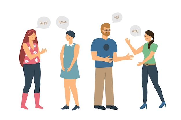 Free vector young people communicating illustration