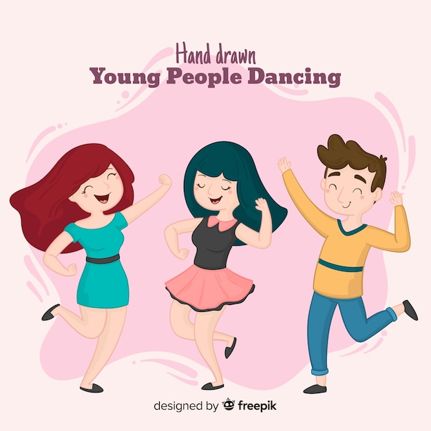 Free Vector young people dancing