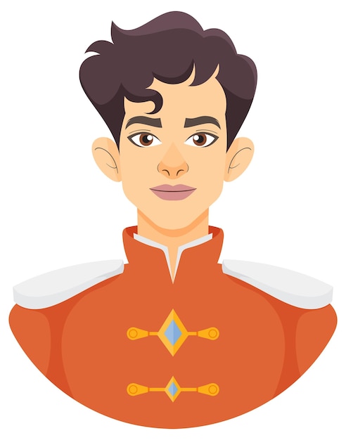 Free vector young prince in red uniform