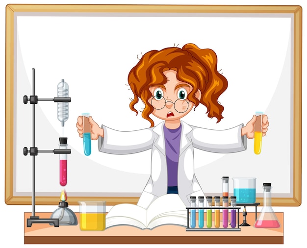 Free Vector young scientist conducting chemistry experiments