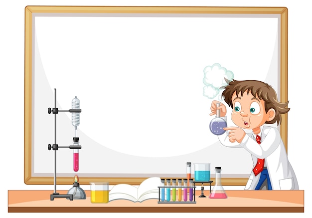 Free Vector young scientist in laboratory