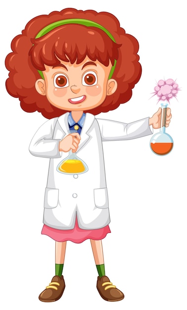 Free Vector young scientist with beakers