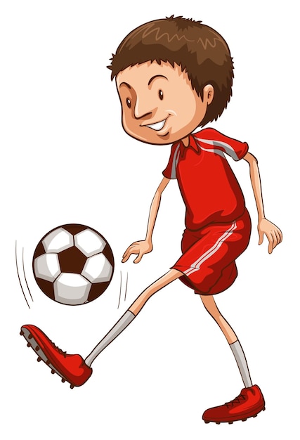 Free vector a young soccer player