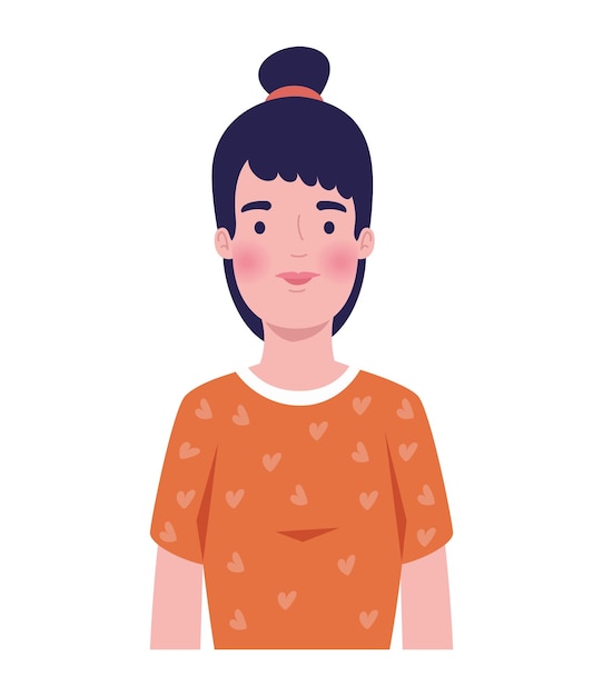 Free vector young woman avatar character icon