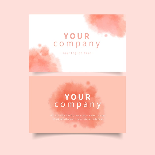 Your company business card template with pink pastel colours