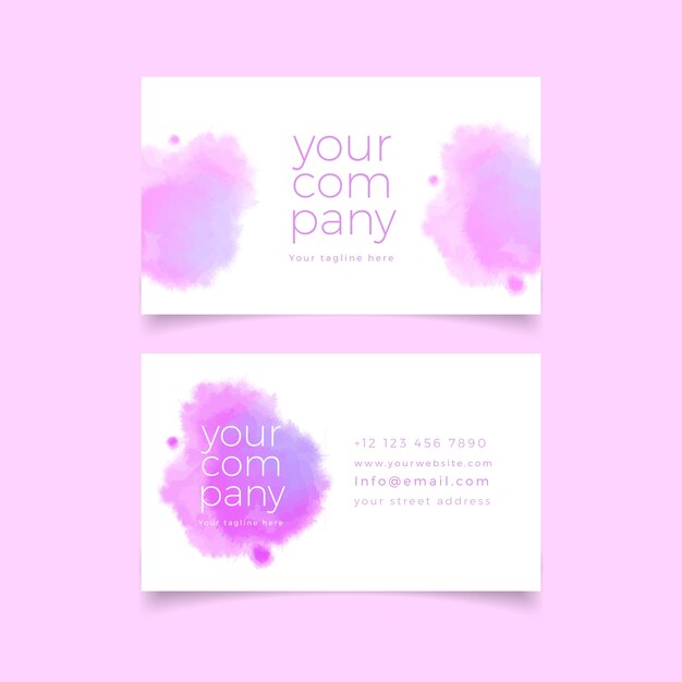 Your company business card template with purple pastel colours