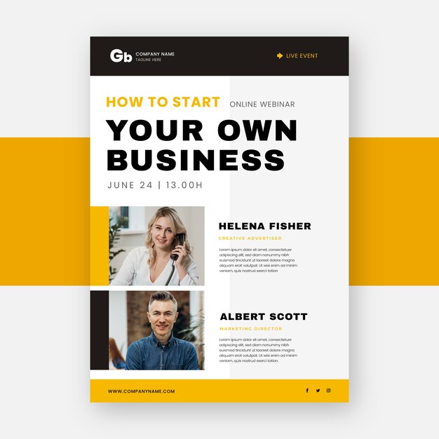 Your own business ad webinar flyer print template