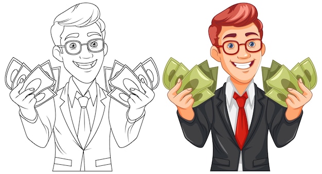 Youth business man holding money