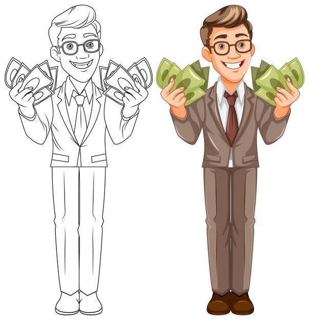 Youth business man holding money