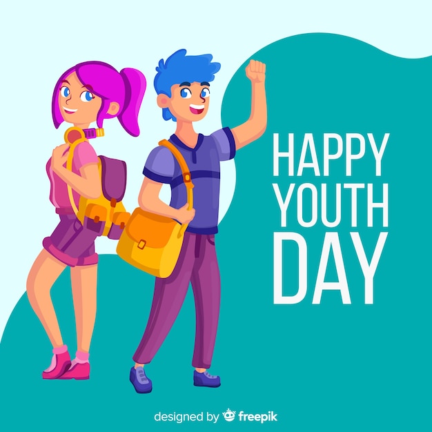 Free Vector youth day background flat style