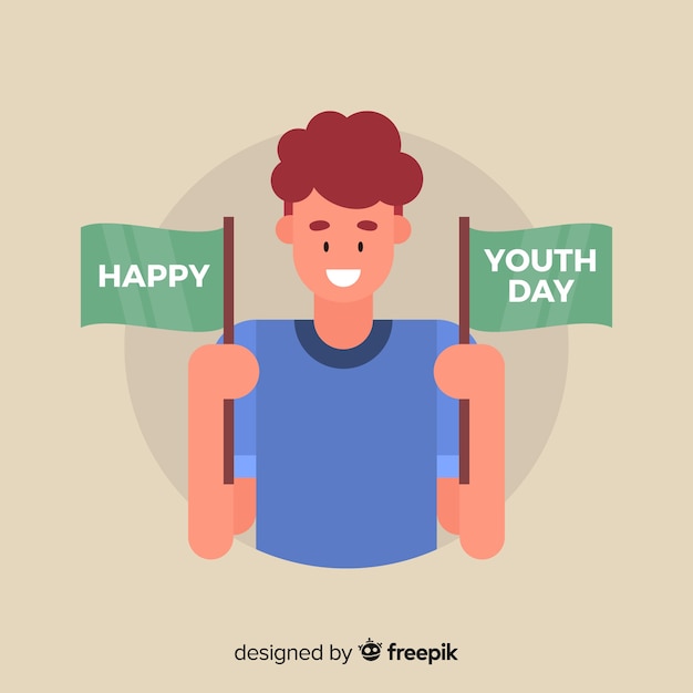 Youth day background flat style