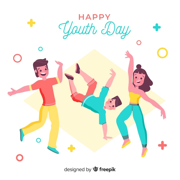 Free Vector youth day background flat style