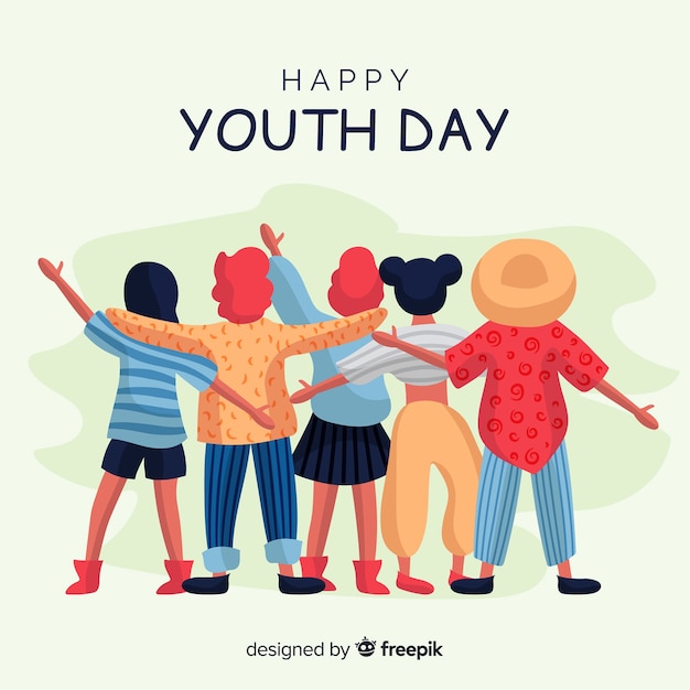 Free Vector youth day background hand drawn style