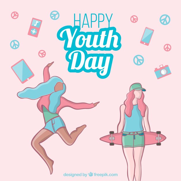 Youth day background with girls