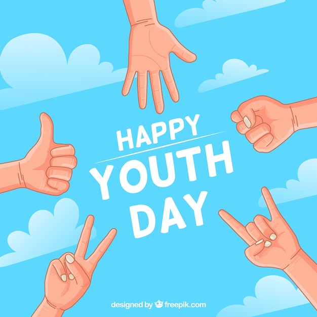 Youth day background with hands