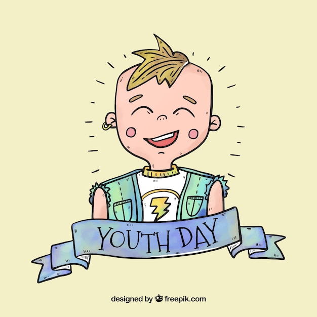 Youth day background with modern boy