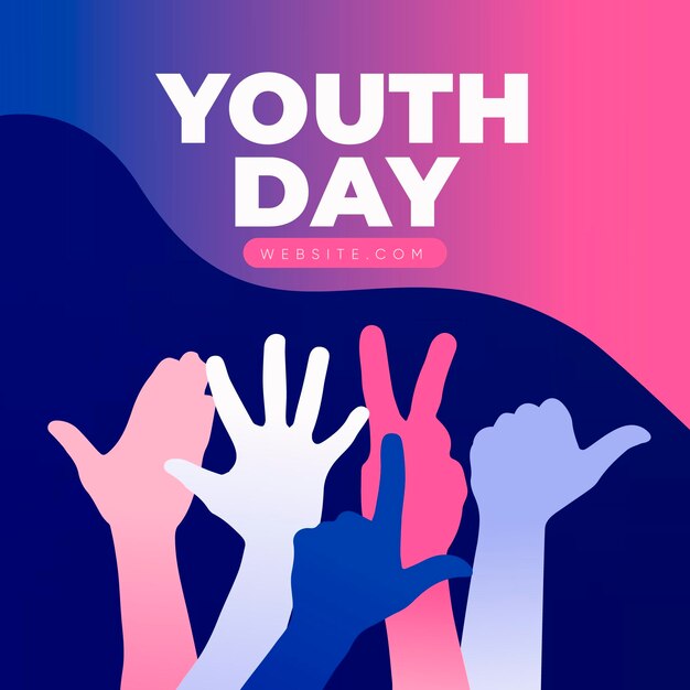 Youth day celebration with silhouettes